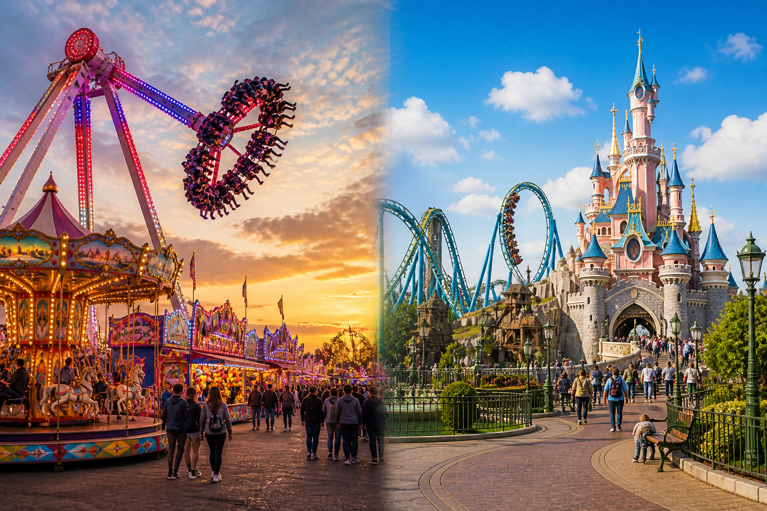 Fête foraine vs parc d’attractions quelles différences
